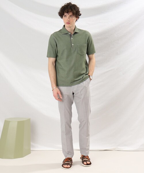 TAKEO KIKUCHI(タケオキクチ)の「◆【抗菌防臭】ハニカムメランジ ポロシャツ シーズンカラー(ポロシャツ・メンズ・ダークパープル/ブルー/オリーブ/レモンイエロー・01/03/02/05/04)」の9枚目の写真