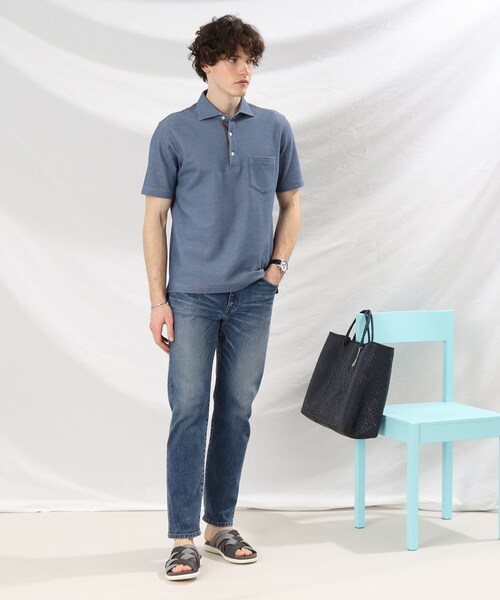 TAKEO KIKUCHI(タケオキクチ)の「◆【抗菌防臭】ハニカムメランジ ポロシャツ シーズンカラー(ポロシャツ・メンズ・ダークパープル/ブルー/オリーブ/レモンイエロー・01/03/02/05/04)」の22枚目の写真