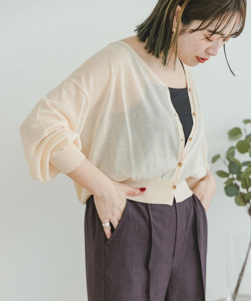 ITEMS URBANRESEARCH（アイテムズ アーバンリサーチ）の「サマーニットカーディガン（カーディガン/ボレロ・レディース・ブルー/ブラック/モカ/アイボリー・FREE）」の5枚目の写真