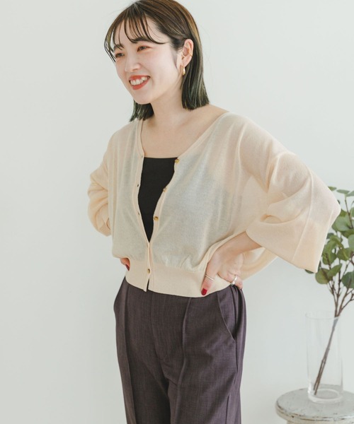 ITEMS URBANRESEARCH（アイテムズ アーバンリサーチ）の「サマーニットカーディガン（カーディガン/ボレロ・レディース・ブルー/ブラック/モカ/アイボリー・FREE）」の7枚目の写真