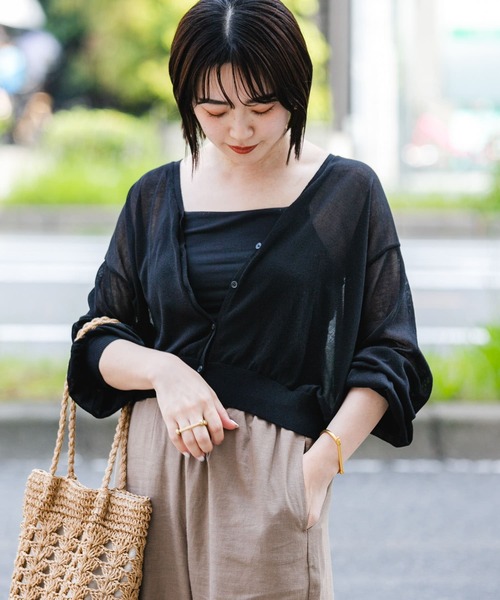 ITEMS URBANRESEARCH（アイテムズ アーバンリサーチ）の「サマーニットカーディガン（カーディガン/ボレロ・レディース・ブルー/ブラック/モカ/アイボリー・FREE）」の11枚目の写真