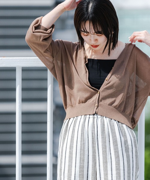 ITEMS URBANRESEARCH（アイテムズ アーバンリサーチ）の「サマーニットカーディガン（カーディガン/ボレロ・レディース・ブルー/ブラック/モカ/アイボリー・FREE）」の21枚目の写真