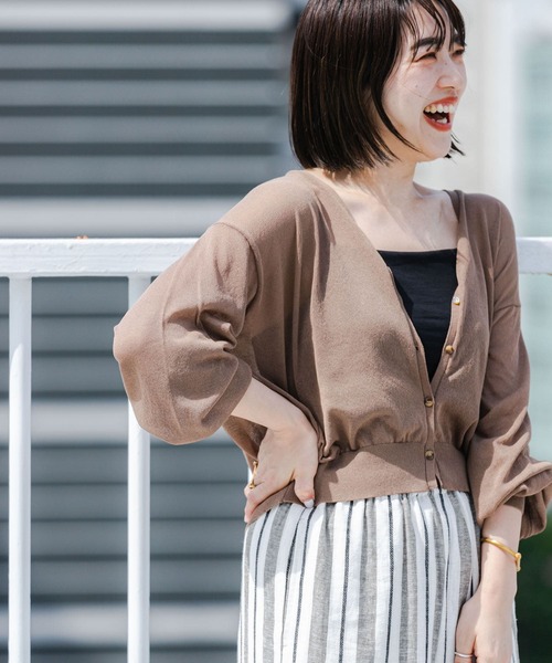 ITEMS URBANRESEARCH（アイテムズ アーバンリサーチ）の「サマーニットカーディガン（カーディガン/ボレロ・レディース・ブルー/ブラック/モカ/アイボリー・FREE）」の22枚目の写真