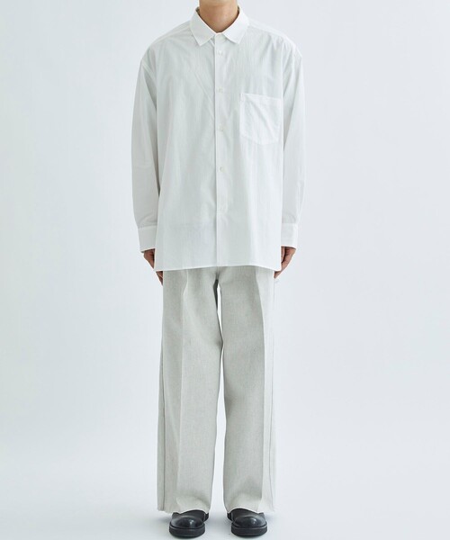 URU(ウル)の「LONG SLEEVE SHIRTS(シャツ/ブラウス・メンズ・ホワイト/サックスブルー・1/2)」の3枚目の写真