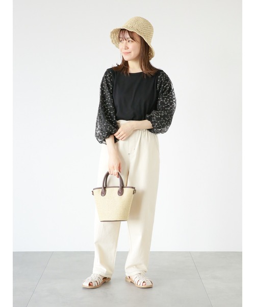 ehka sopo（エヘカソポ）の「ペーパーちびつばハット（ハット・レディース・キナリ/ベージュ/ブラック・ﾌﾘ-）」の11枚目の写真