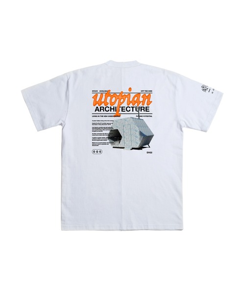 bonjour records(ボンジュールレコーズ)の「【Space Available/スペース・アヴェイラブル】 UTOPIAN ARCHITECTURE TEE ユートピアンアーキテクチャーTシャツ(Tシャツ/カットソー・メンズ・ブラック/ホワイト・L/M/XL/S)」の2枚目の写真