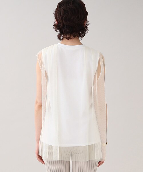 GALLEST(ギャレスト)の「メッシュタックノースリカットソー(Tシャツ/カットソー・レディース・ブラック/オフホワイト/ベージュ・38)」の11枚目の写真