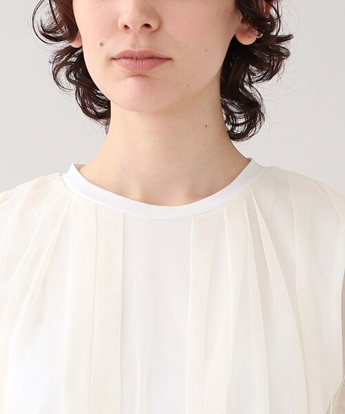 GALLEST(ギャレスト)の「メッシュタックノースリカットソー(Tシャツ/カットソー・レディース・ブラック/オフホワイト/ベージュ・38)」の12枚目の写真