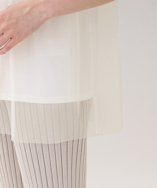 GALLEST(ギャレスト)の「メッシュタックノースリカットソー(Tシャツ/カットソー・レディース・ブラック/オフホワイト/ベージュ・38)」の14枚目の写真