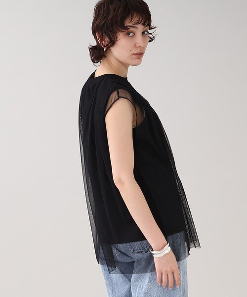 GALLEST(ギャレスト)の「メッシュタックノースリカットソー(Tシャツ/カットソー・レディース・ブラック/オフホワイト/ベージュ・38)」の18枚目の写真