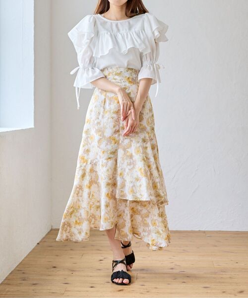 MAJESTIC LEGON(マジェスティックレゴン)の「ランダムティアードスカート(スカート・レディース・ブラック/イエロー系その他/アイボリー/ブラック系その他・SMALL/MEDIUM)」の21枚目の写真