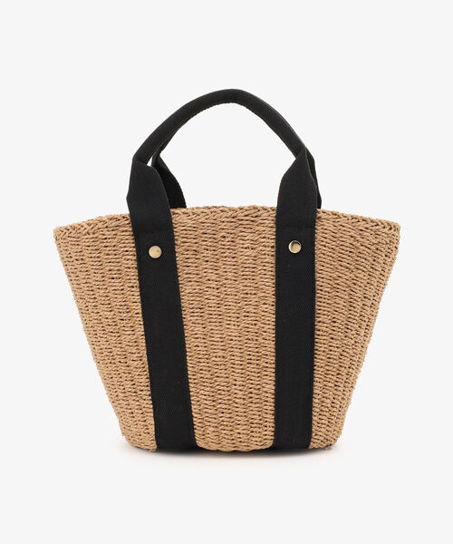 Afternoon Tea（アフタヌーンティー）の「テープハンドルかごトートバッグ（かごバッグ・レディース・ブラック/グリーン・ONE SIZE）」の4枚目の写真