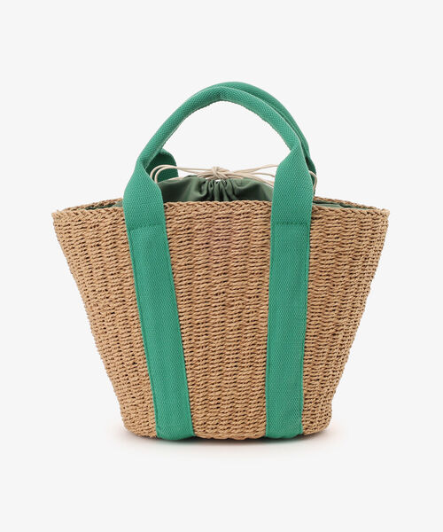 Afternoon Tea（アフタヌーンティー）の「テープハンドルかごトートバッグ（かごバッグ・レディース・ブラック/グリーン・ONE SIZE）」の6枚目の写真