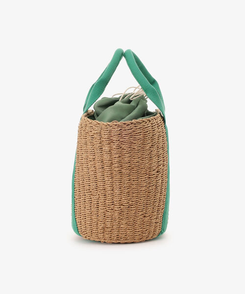 Afternoon Tea（アフタヌーンティー）の「テープハンドルかごトートバッグ（かごバッグ・レディース・ブラック/グリーン・ONE SIZE）」の3枚目の写真