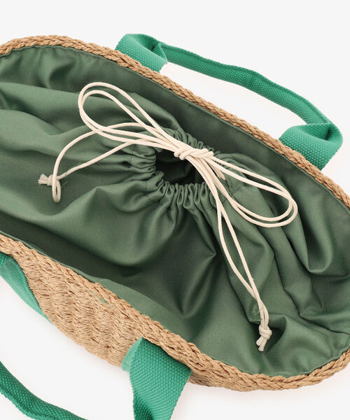 Afternoon Tea（アフタヌーンティー）の「テープハンドルかごトートバッグ（かごバッグ・レディース・ブラック/グリーン・ONE SIZE）」の5枚目の写真