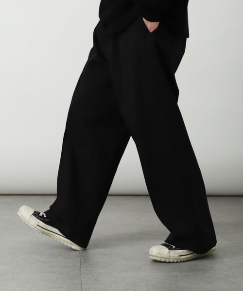 90s スリータック フェード ブラック ワイド チノパンツ コットン 90s スリータック フェード ブラック ワイド チノパンツ コットン