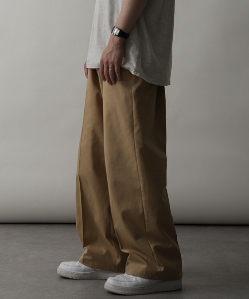 ZIP FIVE（ジップファイブ）の「【ZIP FIVE】ハイウエストタックワイドストレートチノパンツ/チノパンツ イージーワークパンツ ワイドパンツ シェフパンツ（チノパンツ・メンズ・カーキ/チャコールグレー/ブラック/ベージュ/アイボリー/ブラウン・X-LARGE/LARGE/MEDIUM）」の15枚目の写真