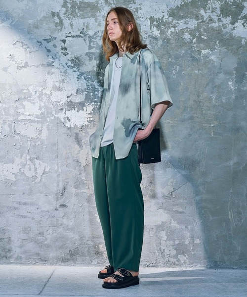 ハレ　グラフィック　ロングシャツ　ホワイト　メンズ HARE シャツ REFLECTIONシアーロングシャツ(HARE) メンズ