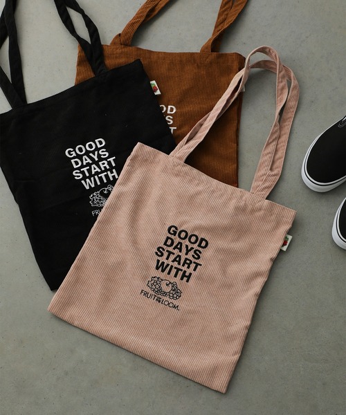 FRUIT OF THE LOOM(フルーツオブザルーム)の「FRUIT OF THE LOOM CORDUROY TOTE BAG(トートバッグ・メンズ・ベージュ/ブラック/ブラウン・FREE)」の3枚目の写真