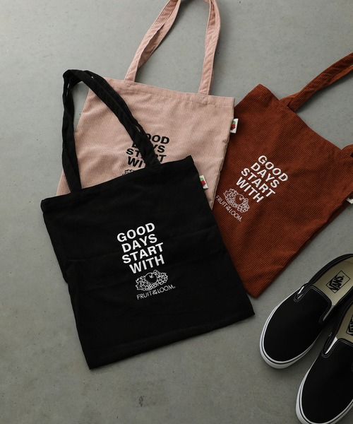FRUIT OF THE LOOM(フルーツオブザルーム)の「FRUIT OF THE LOOM CORDUROY TOTE BAG(トートバッグ・メンズ・ベージュ/ブラック/ブラウン・FREE)」の10枚目の写真