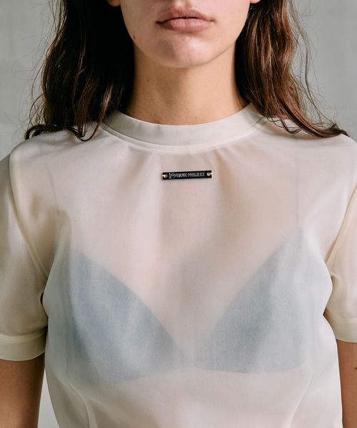 PRANK PROJECT(プランクプロジェクト)の「シアーラッセルジップトップ / See-Through Raschel Zip Top(Tシャツ/カットソー・レディース・ブラック/アイボリー・FREE)」の8枚目の写真