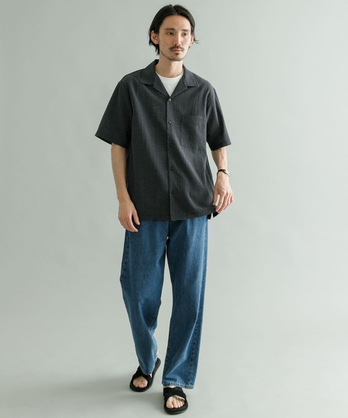 URBAN RESEARCH（アーバンリサーチ）の「3Dエアトリコットオープンカラーシャツ（シャツ/ブラウス・メンズ・ブルー系その他/チャコールグレー・LARGE/MEDIUM）」の7枚目の写真