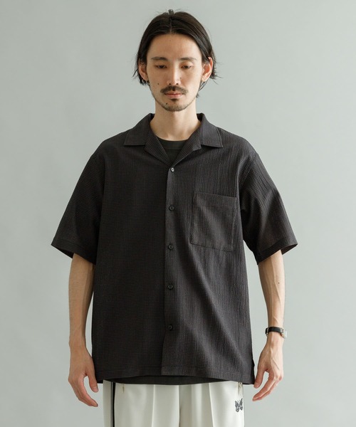 URBAN RESEARCH（アーバンリサーチ）の「3Dエアトリコットオープンカラーシャツ（シャツ/ブラウス・メンズ・ブルー系その他/チャコールグレー・LARGE/MEDIUM）」の8枚目の写真