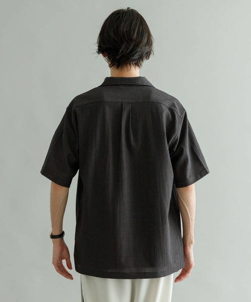 URBAN RESEARCH（アーバンリサーチ）の「3Dエアトリコットオープンカラーシャツ（シャツ/ブラウス・メンズ・ブルー系その他/チャコールグレー・LARGE/MEDIUM）」の10枚目の写真