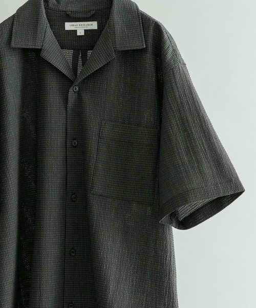 URBAN RESEARCH（アーバンリサーチ）の「3Dエアトリコットオープンカラーシャツ（シャツ/ブラウス・メンズ・ブルー系その他/チャコールグレー・LARGE/MEDIUM）」の11枚目の写真