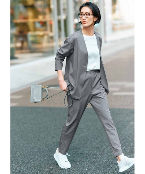 ＩＥＤＩＴ らくちんきれい！ＵＶカット・吸汗速乾・接触冷感がうれしい イージーな着心地のポーチ付きパッカブルスーツ（スーツセット）｜IEDIT（イディット）