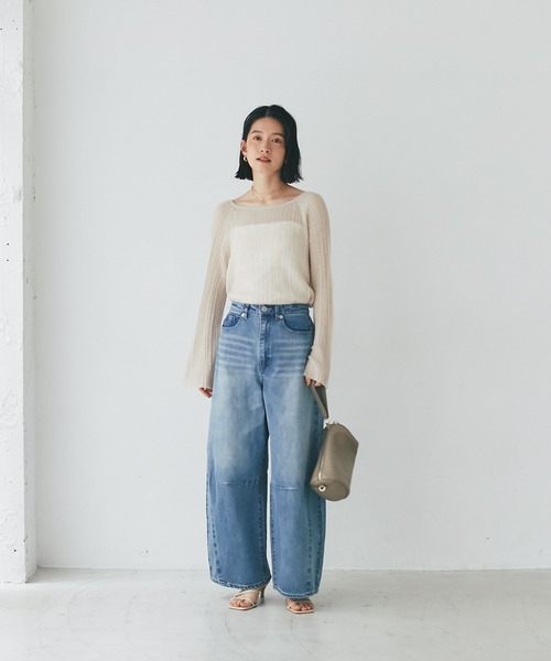 RIVE DROITE（リヴドロワ）の「シアーランダムリブニット（ニット/セーター・レディース・ベージュ/ブラック・FREE）」の10枚目の写真