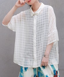 n'OrLABEL | 『チェック柄シアーシャツ』(シャツ/ブラウス)