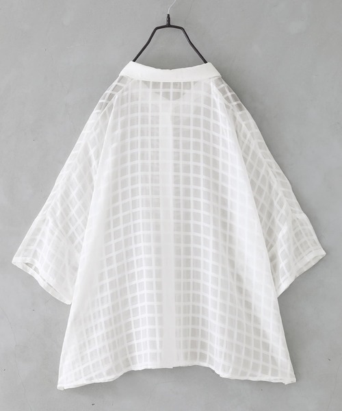 n'OrLABEL（ノアールレーベル）の「【廃盤】『チェック柄シアーシャツ』（シャツ/ブラウス・レディース・オフホワイト/ブラック・FREE）」の14枚目の写真