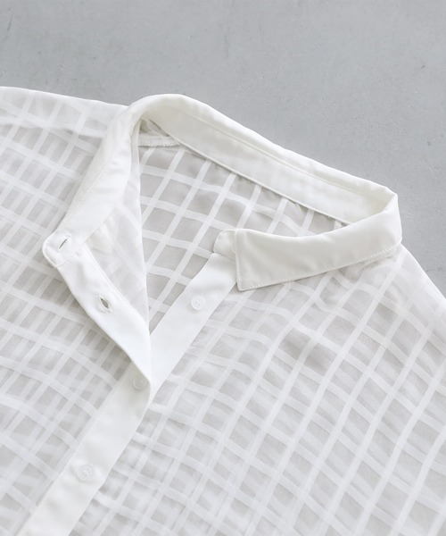 n'OrLABEL（ノアールレーベル）の「【廃盤】『チェック柄シアーシャツ』（シャツ/ブラウス・レディース・オフホワイト/ブラック・FREE）」の15枚目の写真