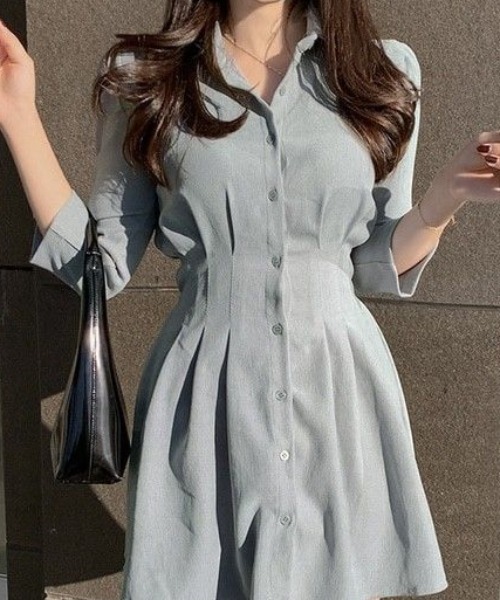 セール】Aラインシャツワンピース（シャツワンピース）｜Achic