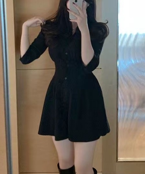 セール】Aラインシャツワンピース（シャツワンピース）｜Achic