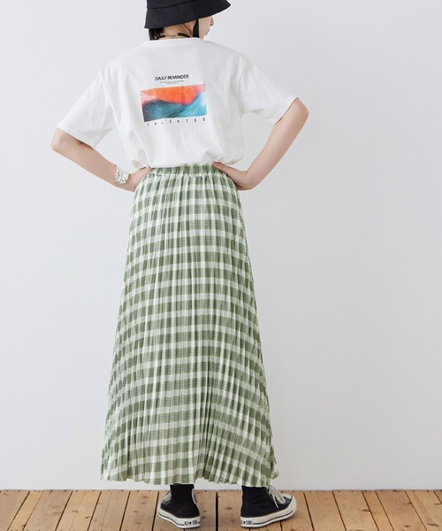 Fashion Letter(ファッションレター)の「ポプリン チェックプリント プリーツスカート(スカート・レディース・ブルー/グリーン/ブラック・M)」の19枚目の写真