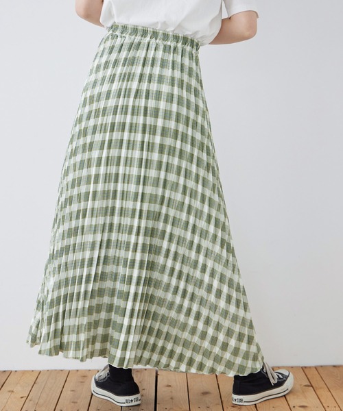 Fashion Letter(ファッションレター)の「ポプリン チェックプリント プリーツスカート(スカート・レディース・ブルー/グリーン/ブラック・M)」の20枚目の写真
