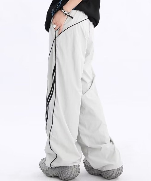 [未使用] dua lipa トラックパンツ XL パイピングラインナイロントラックパンツ（その他パンツ