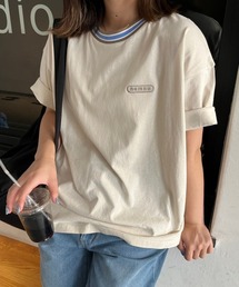 【 低身長サイズあり】リブライン1ポイントTシャツ