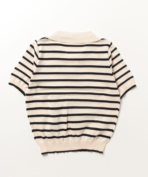 gossip!ロサンゼルス(ゴシップロサンゼルス)の「スキッパーボーダーニット(Tシャツ/カットソー・レディース・アイボリー/ブラック・FREE)」の3枚目の写真