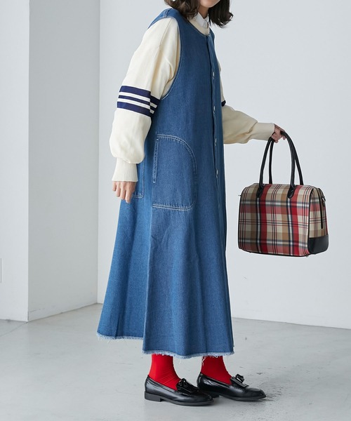 希少♡ヒステリックミニ　デニムワンピース　ジャンバースカート　95cm パンダ くるみボタンをあしらった岡山児島デニムワンピース／8オンスく