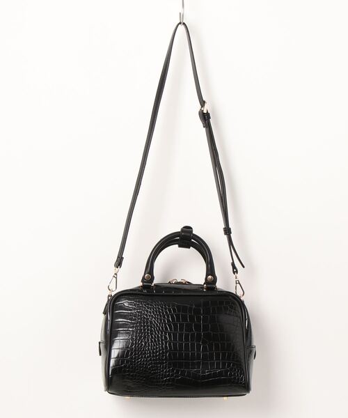 KATHARINE ROSS（キャサリンロス）の「【KATHARINE ROSS】クロコボストンバッグ（ボストンバッグ・レディース・グレイッシュベージュ/ブラック・MEDIUM）」の3枚目の写真