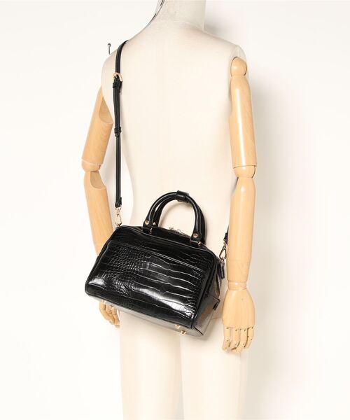 KATHARINE ROSS（キャサリンロス）の「【KATHARINE ROSS】クロコボストンバッグ（ボストンバッグ・レディース・グレイッシュベージュ/ブラック・MEDIUM）」の6枚目の写真