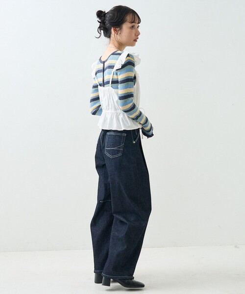 FREAK'S STORE（フリークスストア）の「フリル ビスチェ（キャミソール・レディース・ブラック/オフホワイト・ﾌﾘ-）」の10枚目の写真