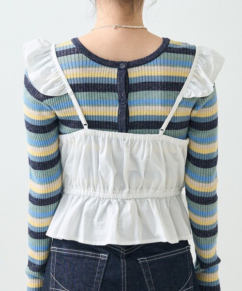 FREAK'S STORE（フリークスストア）の「フリル ビスチェ（キャミソール・レディース・ブラック/オフホワイト・ﾌﾘ-）」の18枚目の写真