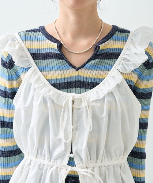 FREAK'S STORE（フリークスストア）の「フリル ビスチェ（キャミソール・レディース・ブラック/オフホワイト・ﾌﾘ-）」の20枚目の写真