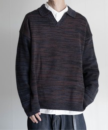 【EDDEN ELLEN】マーブル柄スキッパーニット