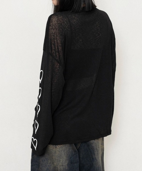 セール】薄手カジュアル風アイスシルク感オーバーサイズプリント