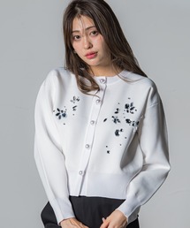 ジュエルモチーフニットカーディガン≪手洗い可能≫